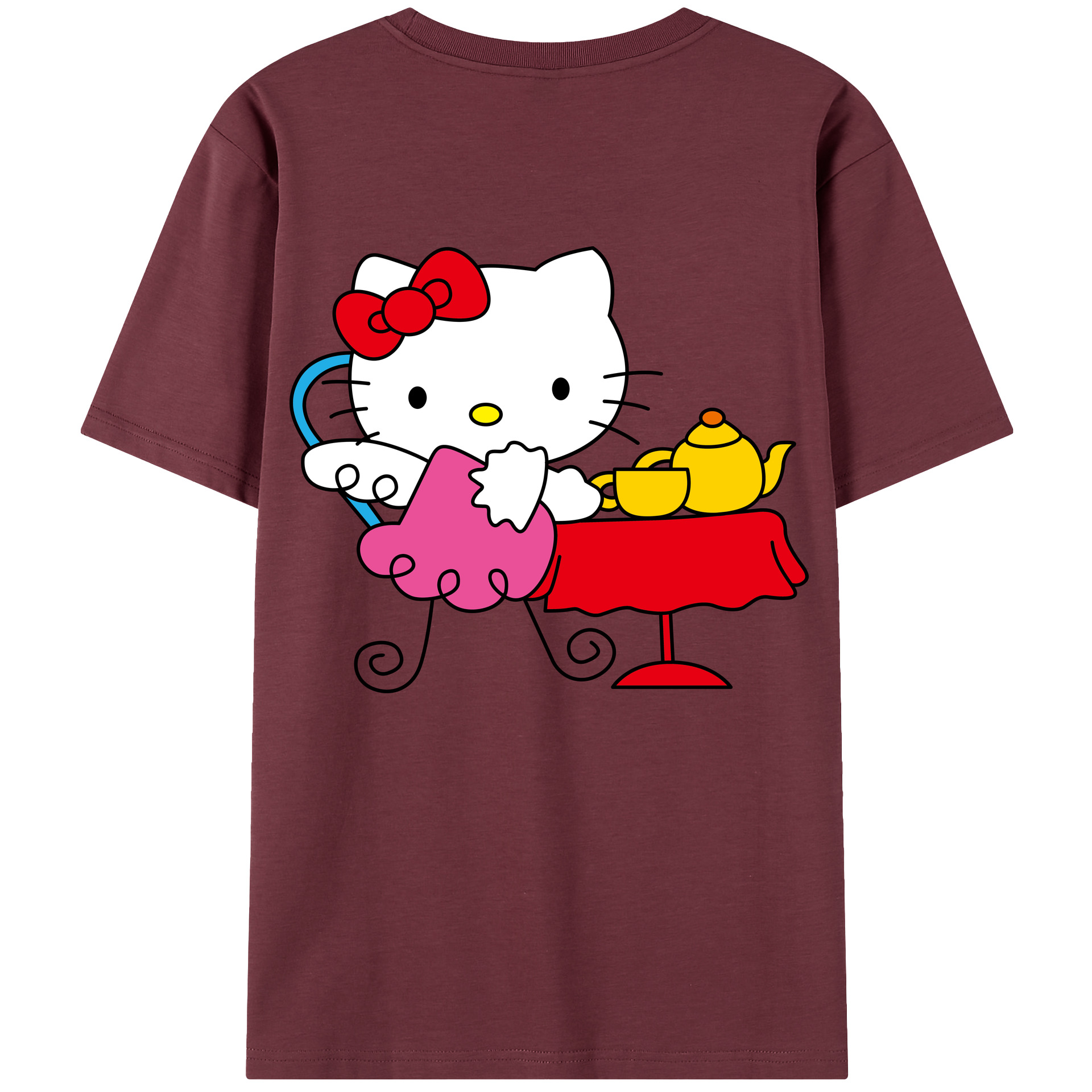 （画像用） Hello Kitty ハローキティ 綿100％半袖Tシャツ（背面プリント）